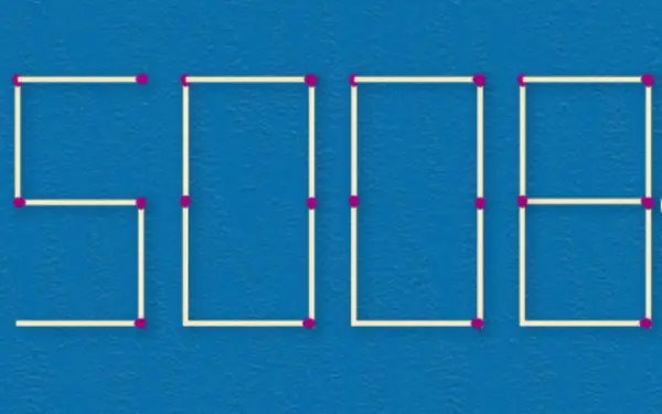 Move 2 matchsticks to create the largest number from 5008