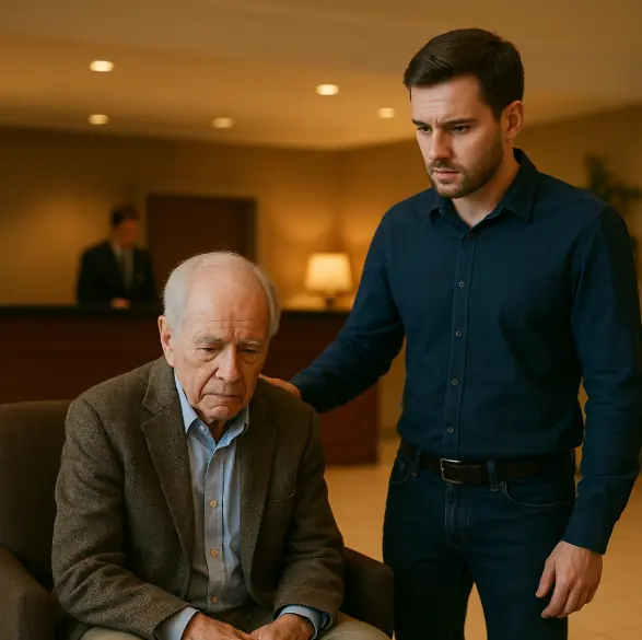 They Tried to Leave My Grandpa Behind in a Hotel to Escape Responsibility — But They Never Expected His Grandson Would Step In and Turn the Tables