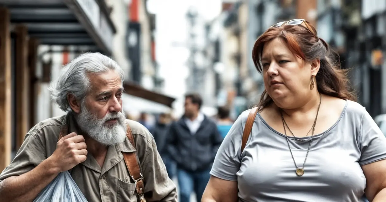 Because of a piece of bread, he agreed to help the cook from a wealthy house carry some heavy bags