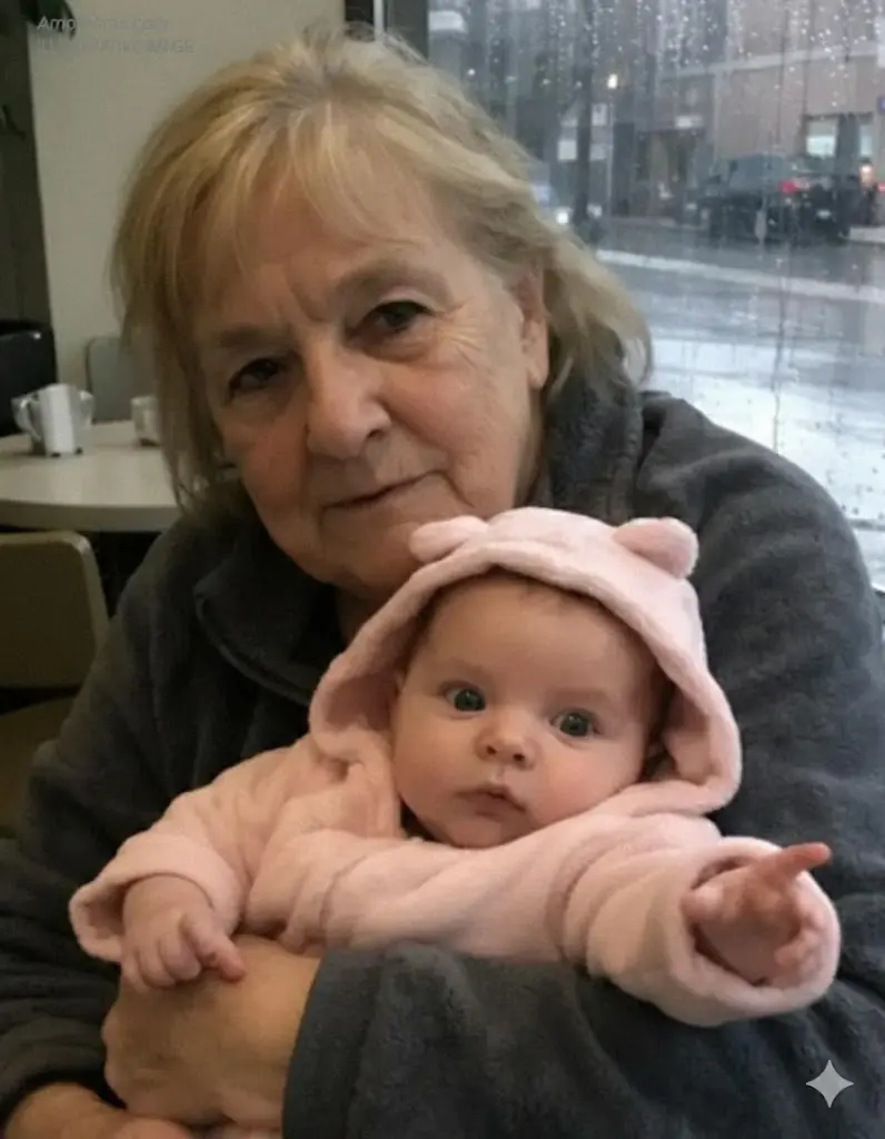 Asked to carry her grandchild out into the rain because the baby was crying in the cafe, the elderly grandmother was speechless — then something unexpected happened.