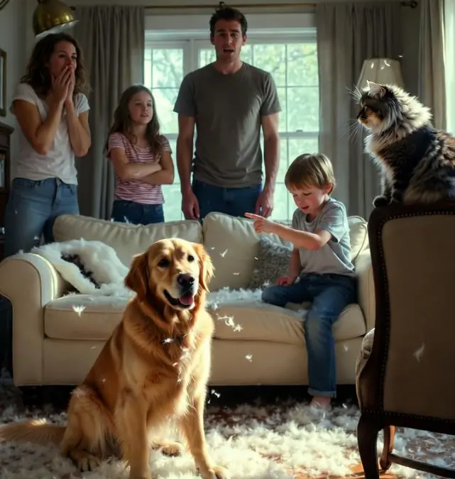 The great living room disaster that finally united our cat and dog