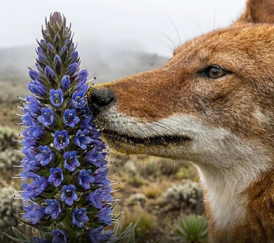 Ethiopian Wolf Becomes First Known Carnivore to Act as a Pollinator
