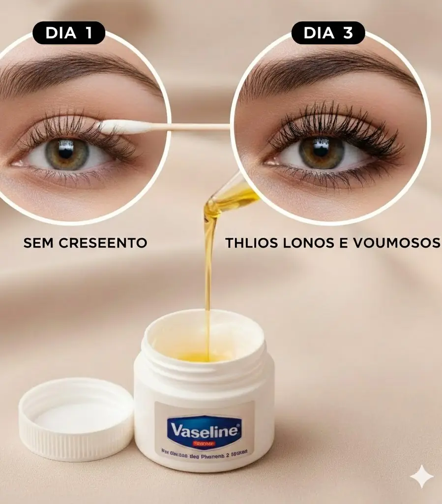 Cílios volumosos e sobrancelhas definidas: guia natural com óleo de rícino, vaselina e cravo