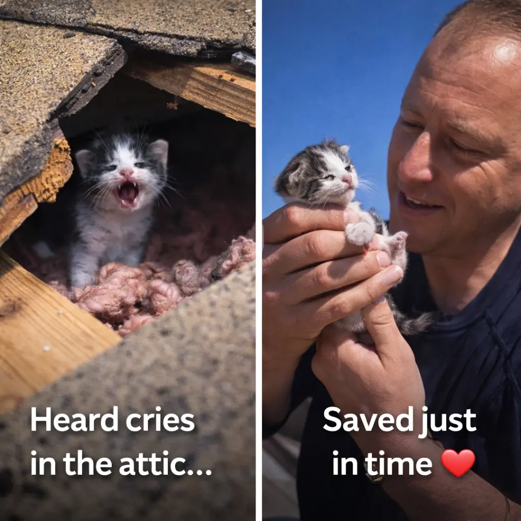 Firefighters Cut Into Roof to Save Trapped Kittens — And What They Found Inside Left Everyone Speechless