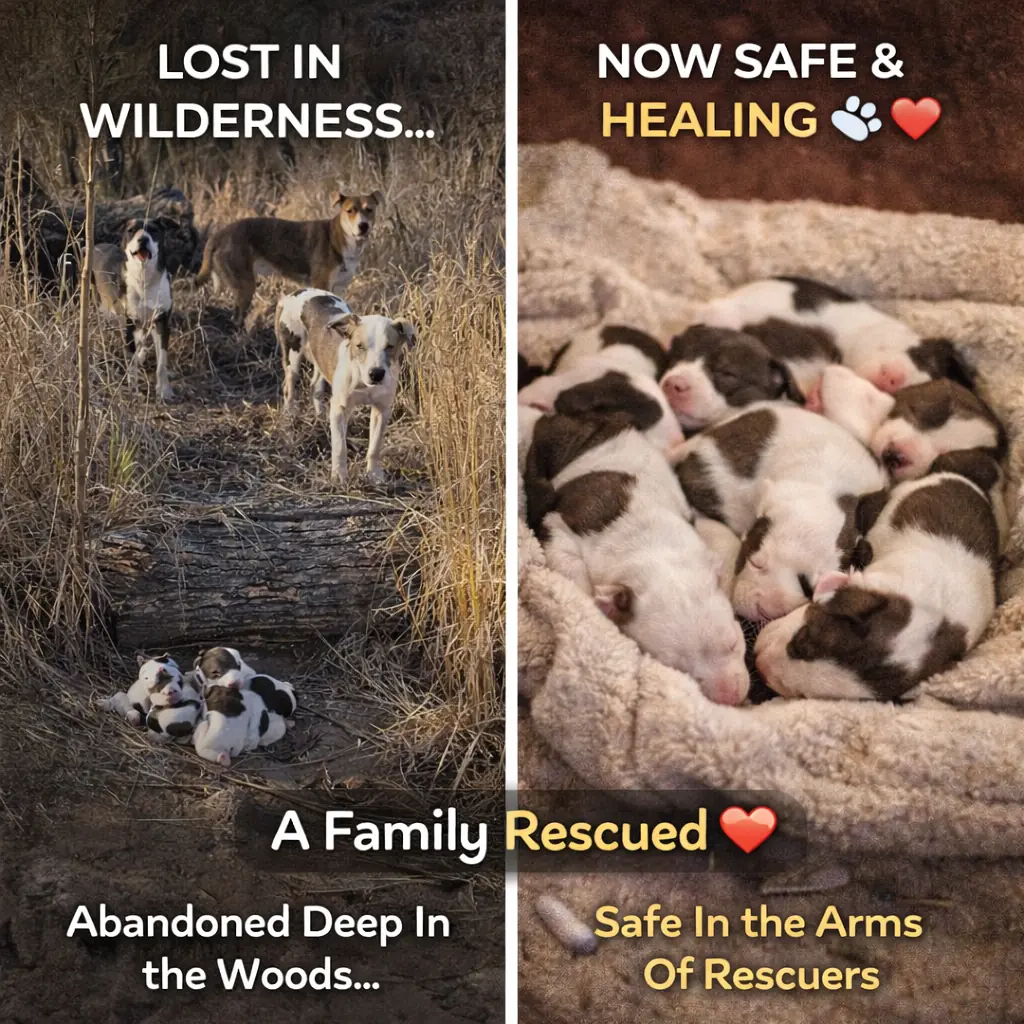 Rescuers Follow Three Dogs Through Louisiana Wilderness — And Discover Seven Tiny Puppies Fighting To Survive