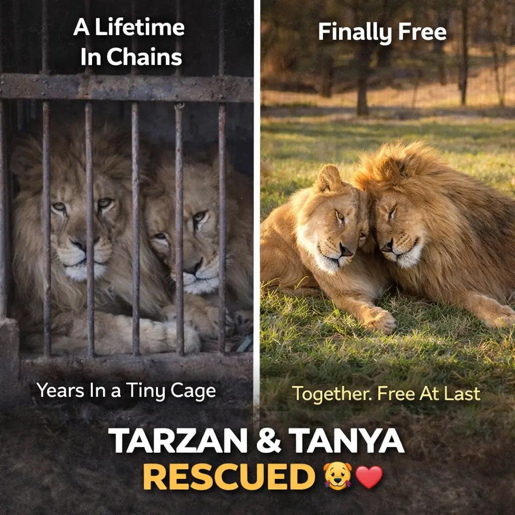 Lion Couple Finally Reunited After Years In Tiny Circus Cage – Their First Steps On Grass Will Break Your Heart