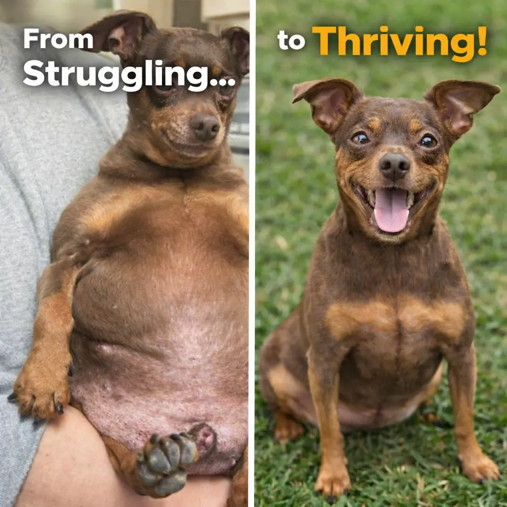 Tiny Dog Arrives At Shelter So Overweight He Can Barely Move — What Happens Next Completely Transforms His Life