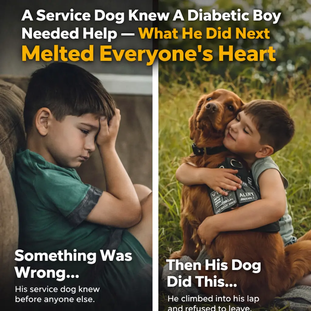 Service Dog Alerts Family That Diabetic Boy Needs Help — Then Climbs Into His Lap And Refuses To Leave