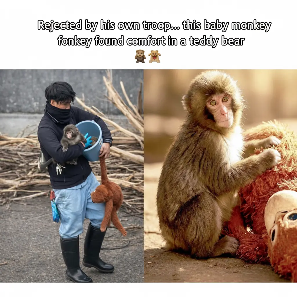 Baby Monkey Hugging A Teddy Bear Breaks Hearts — The Reason Is Hard To Watch