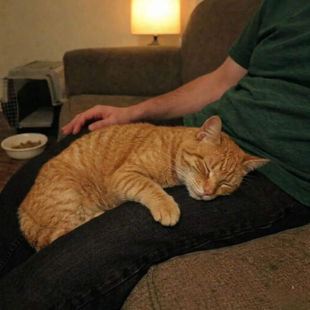 The Night an Old Cat Finally Slept: A Quiet Rescue That Changed Two Lives