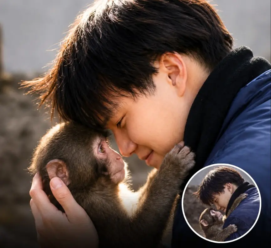 The Photo That Touched Millions: Why This Image of Punch and His Caretaker Feels So Powerful