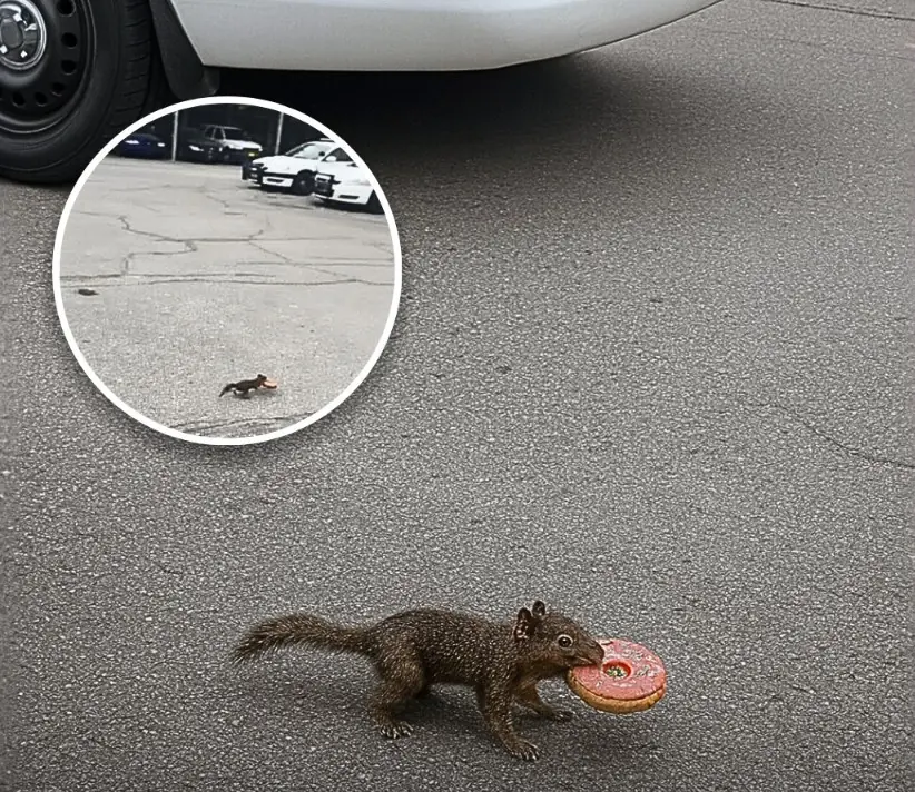Tiny ‘Criminal’ Steals Police Officer’s Doughnut and Escapes Before Anyone Can Stop It
