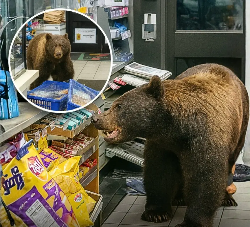 The Most Polite Robbery Ever: A Bear Casually Walked Into a 7-Eleven and Helped Himself to Snacks